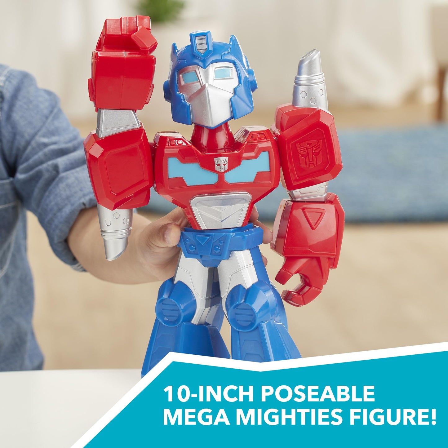 Transformers Optimus Prime Mega Mighties 10" Action Figure, Toys for Kids Ages 3 & Up (Amazon Exclusive)