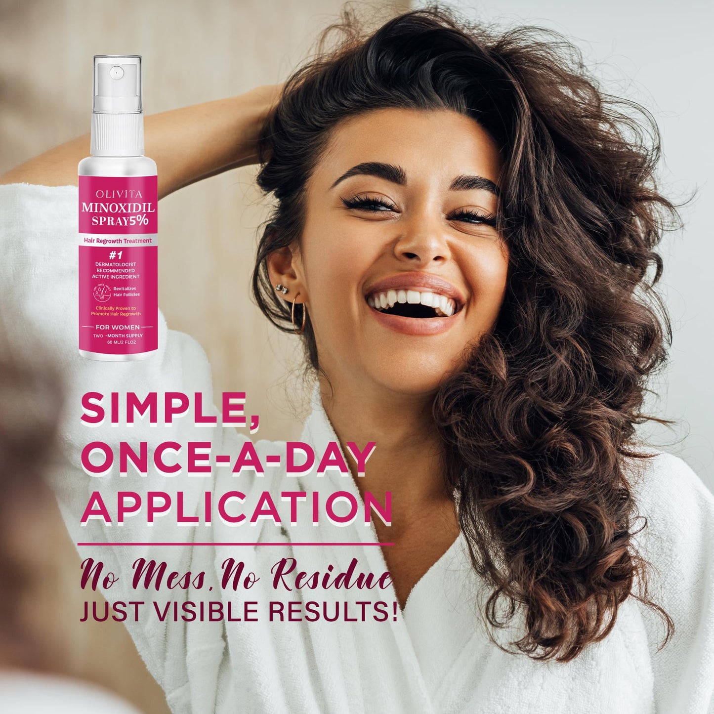 5% Minoxidil Spray for Women Hair Growth: Extra Strength Hair Regrowth Treatment - Revitalize Hair Follicles & Regrow Thicker, Fuller Hair - Hair Loss Beauty and Personal Care OLIVITA