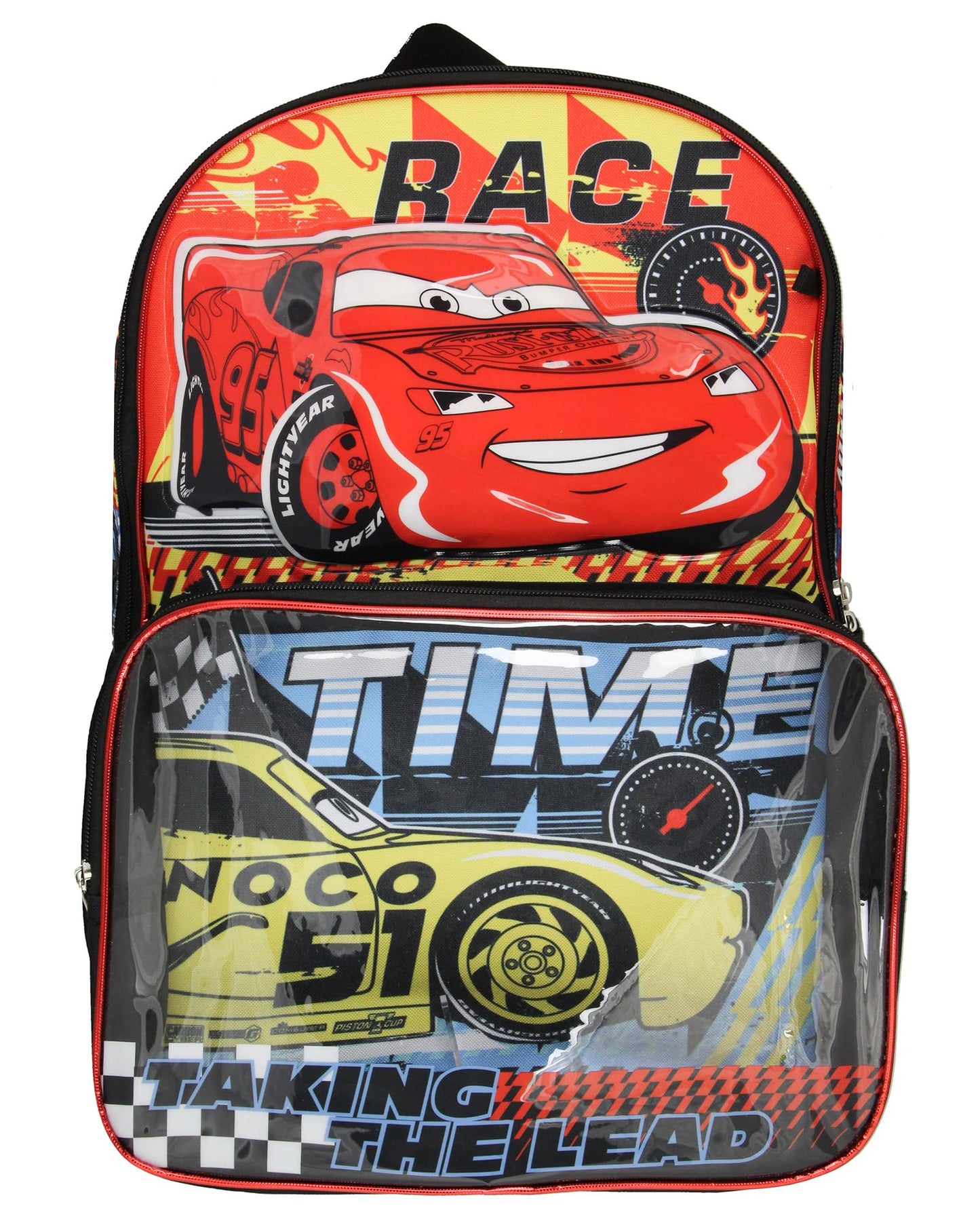 Disney Cars Taking The Lead Lightning McQueen Jackson Strom 17" Backpack Lunch Box 5pc Set