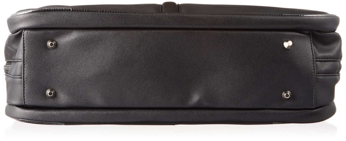 Mobile Edge Verona Women's Laptop Tote Bag for 16" Laptops with Matching Accessory Clutch, Vegan-Leather, Black, MEWVLB