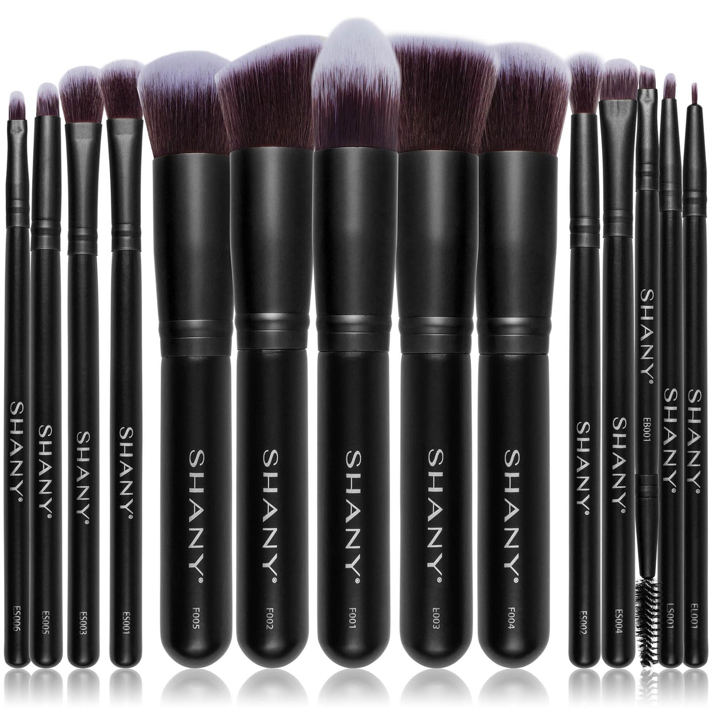 SHANY Makeup Brushes - Black Bombshell - 14-Piece Brush Set - Foundation Powder Concealers Eye Shadows Makeup brushes - Complete Kabuki Makeup Brush