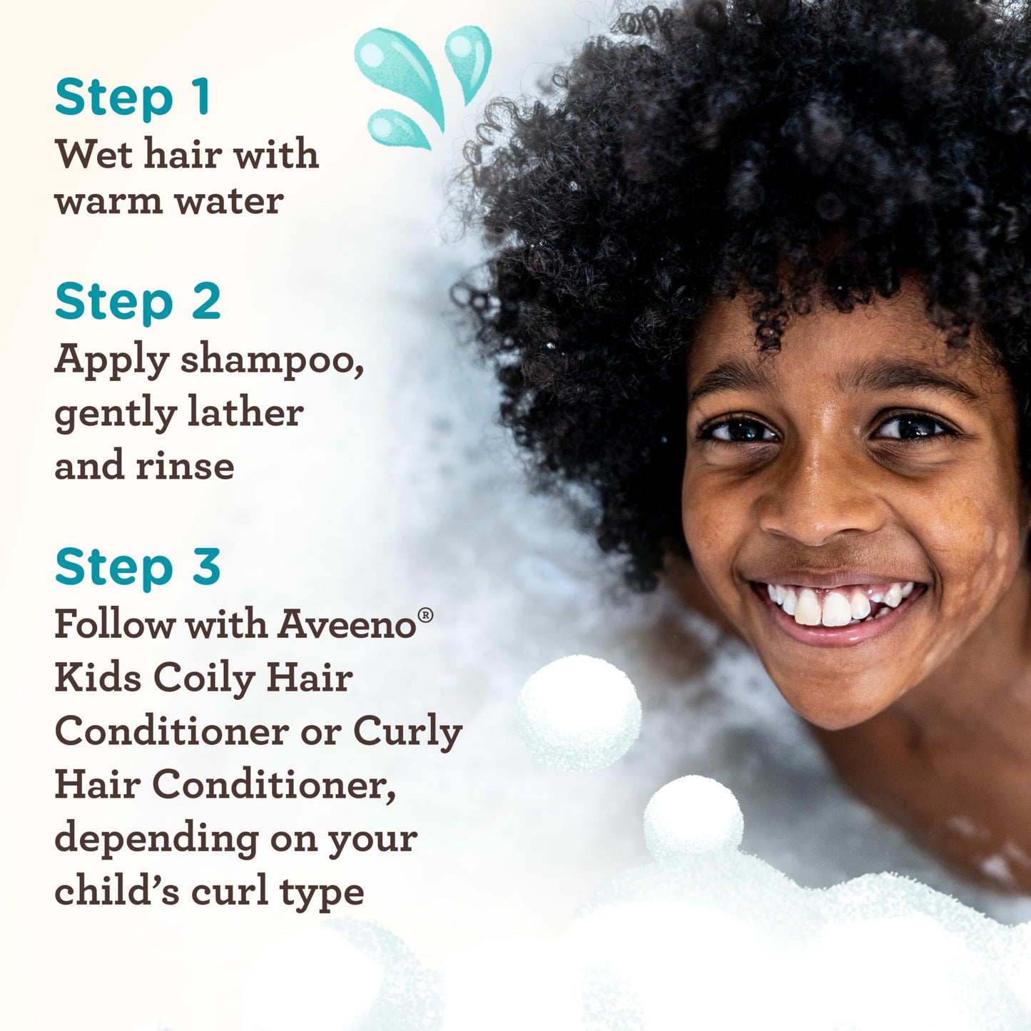 Aveeno Kids Curly & Coily Hair Shampoo, Hydrating Shampoo for Type 3 & 4 Hair, Kids Curly Hair Products suitable for Sensitive Scalps with Oat Extract Beauty and Personal Care Aveeno Baby