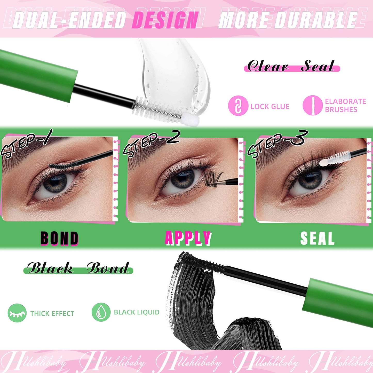 Lash Clusters Kit 100D+200D Mega Lashes Clusters 12-22mm Wispy Individual Thick Volume Eyelash Extensions 280Pcs with Bond and Seal Waterproof DIY Beauty and Personal Care Hushlibaby