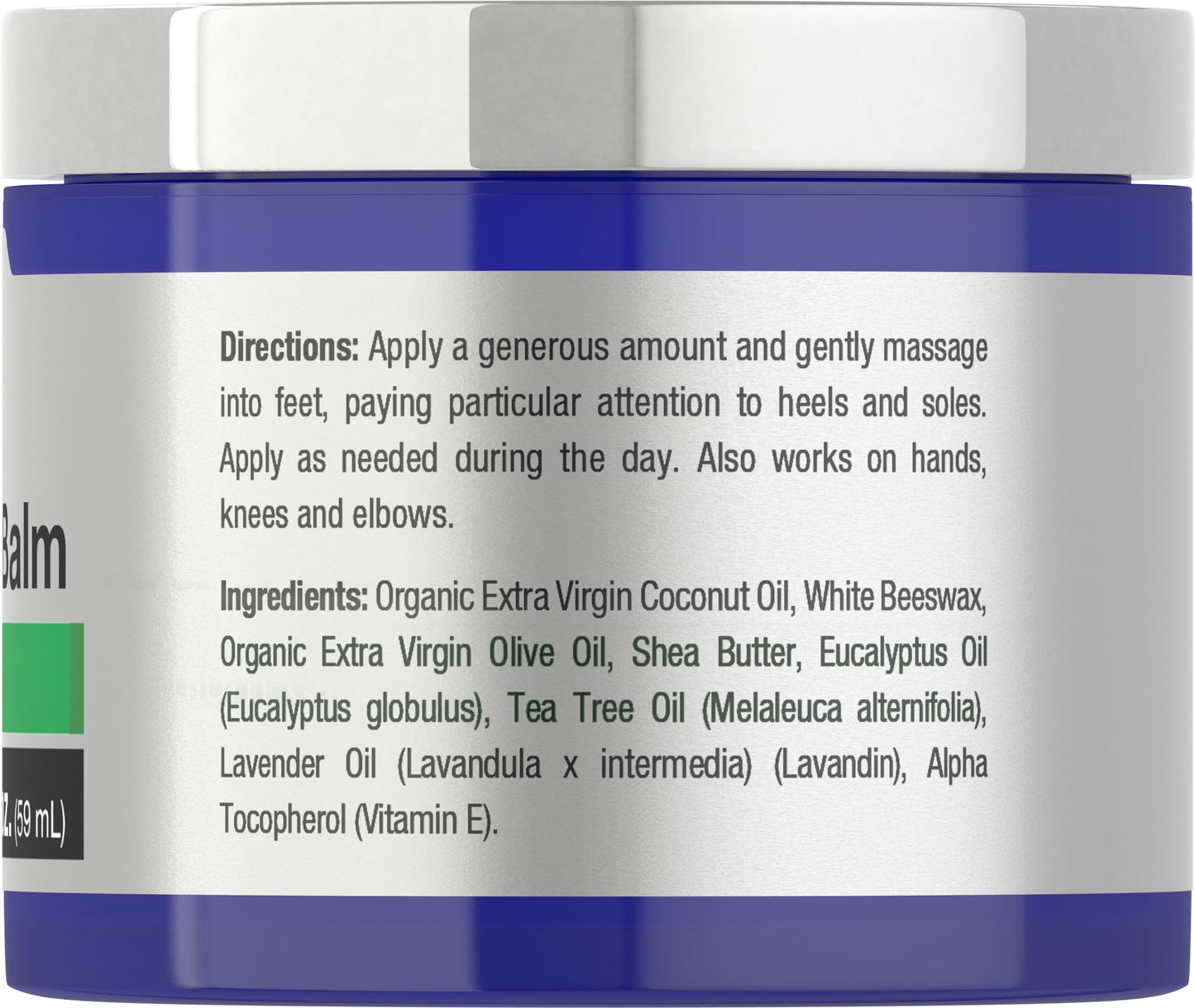 Horbäach Tea Tree Oil Foot Balm | 2 oz | Moisturizes and Nourishes Dry Skin & Feet | Scientifically Formulated
