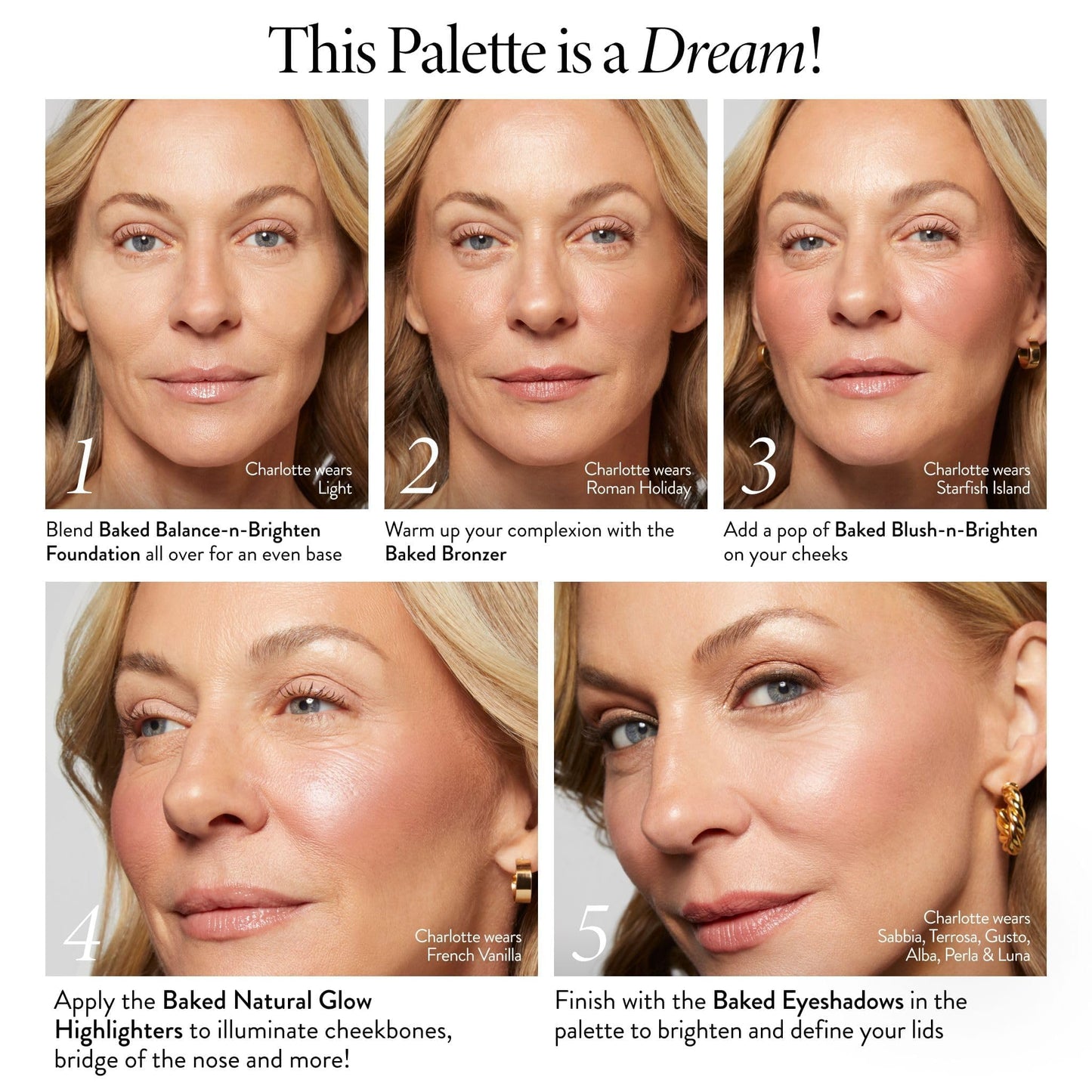 LAURA GELLER NEW YORK The Best of the Best Baked Palette - Tuscan Dreams - Full Size - Includes Bronzer, Blush, Highlighter and 6 Eyeshadows