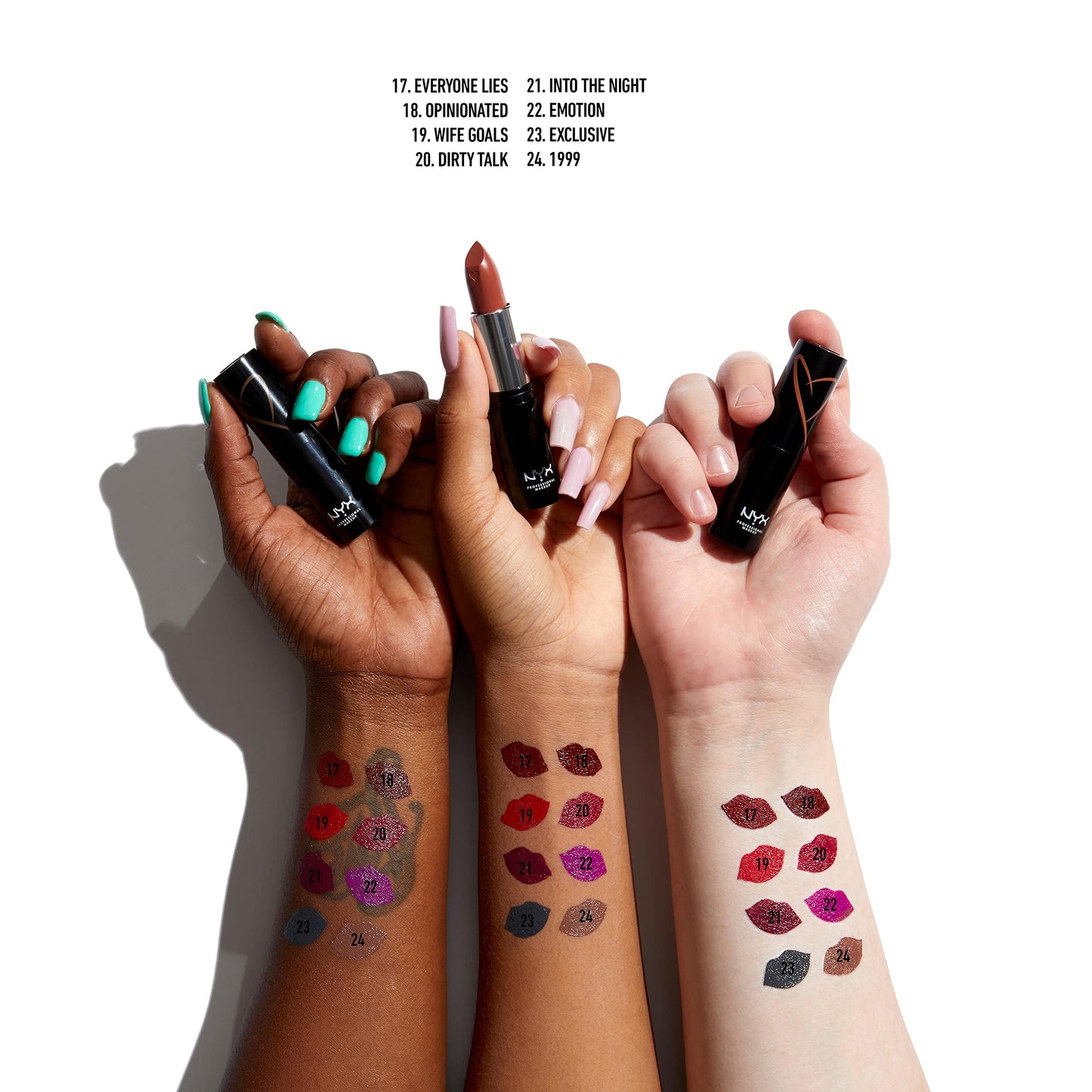 NYX PROFESSIONAL MAKEUP Shout Loud Satin Lipstick, Infused With Shea Butter - Everyone Lies (Deep Wine Red)