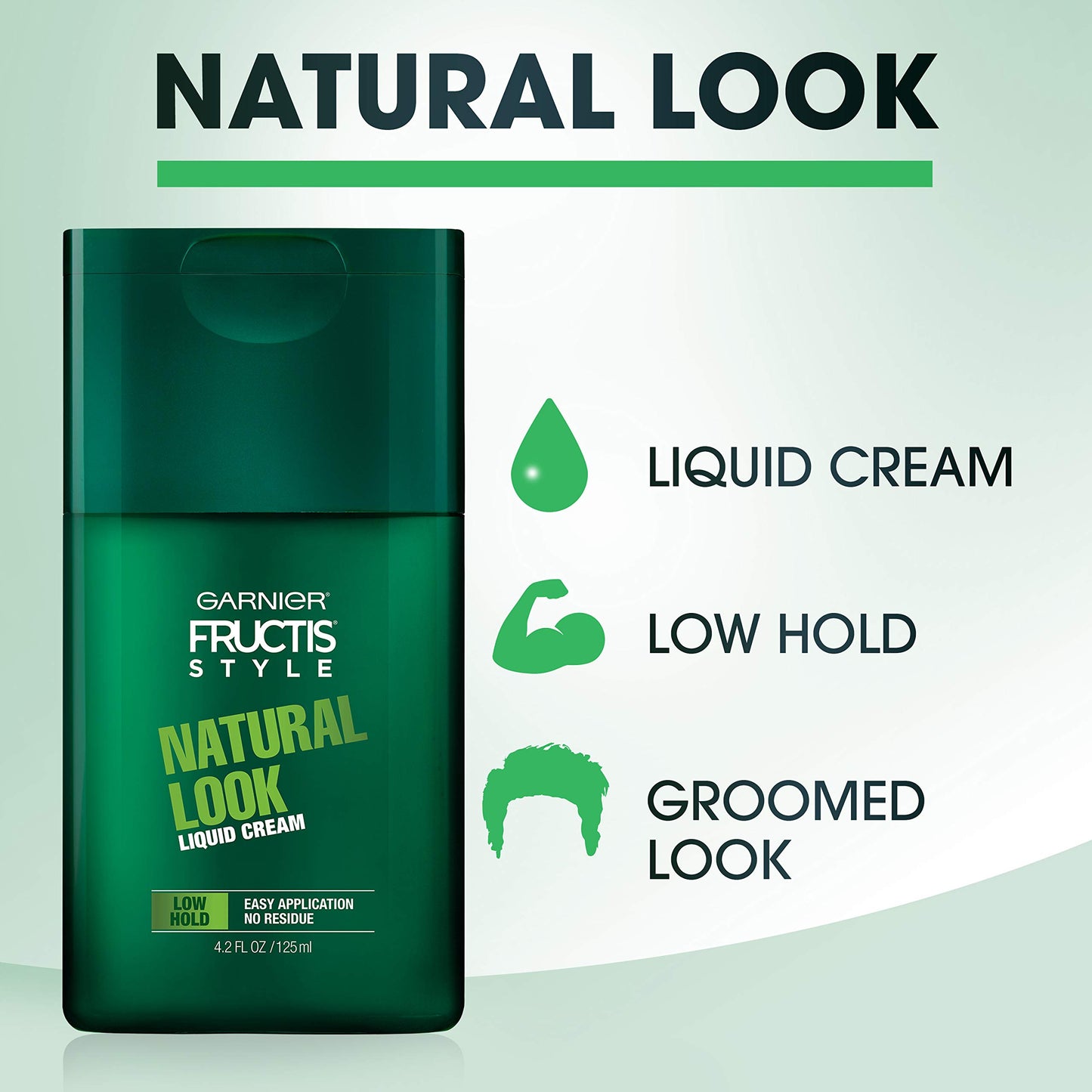 Garnier Hair Care Fructis Style Natural Look Liquid Hair Cream for Men No Drying Alcohol, 4.2 Fluid Ounce