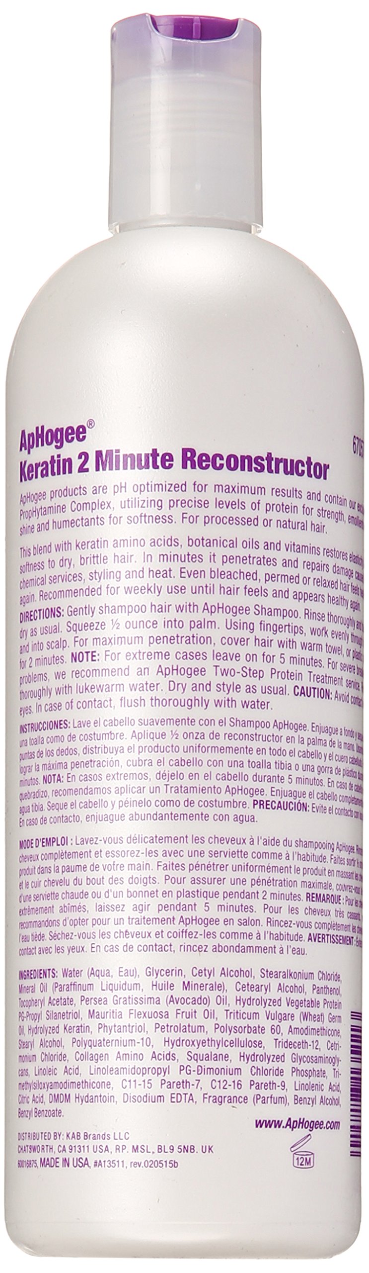 ApHogee Intensive 2 Minute Keratin Reconstructor (16 OZ)