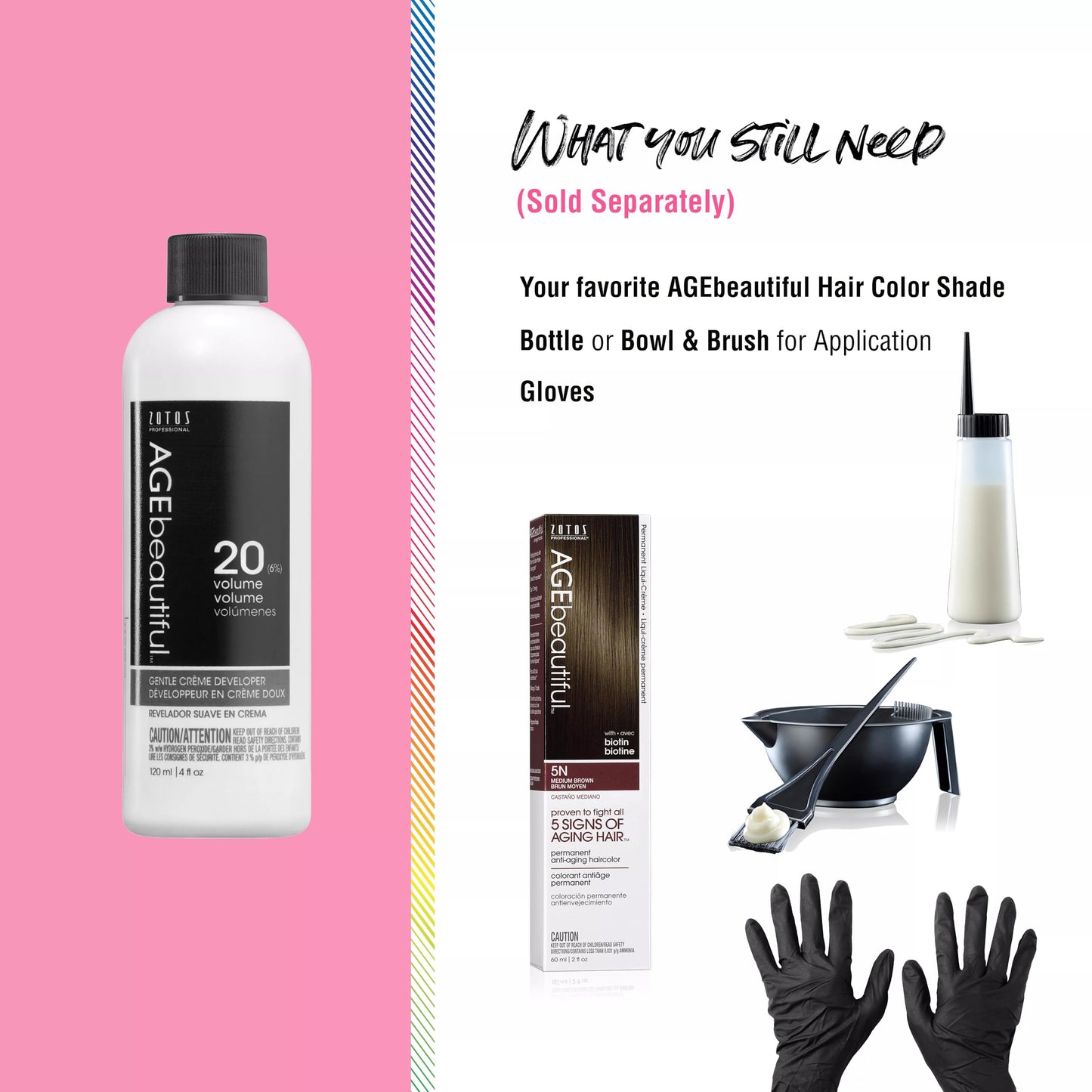 AGE beautiful 20 Volume Hair Developer, Cream Developer for Permanent Hair Color, Toners & Lighteners, Salon Professional Gentle Formula Beauty and Personal Care AGE beautiful