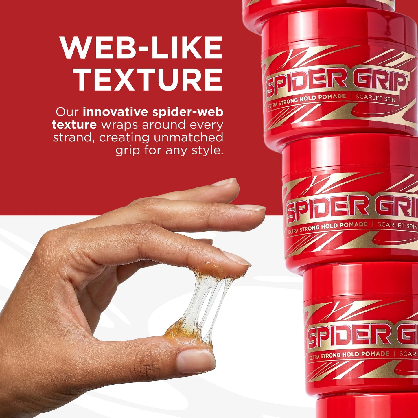 Style Factor Spider Grip Extra Strong Hold Pomade for Men and Women - Castor Oil and Biotin for High Shine and Healthy, Long-Lasting Control