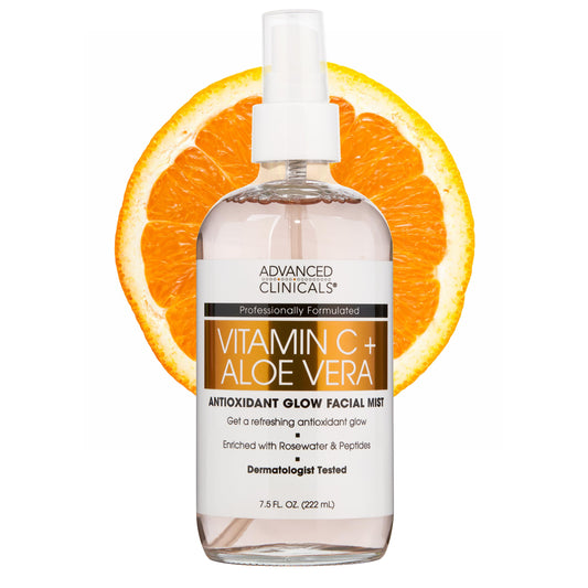Advanced Clinicals Vitamin C Face Toner + Ferulic Acid & Rosewater, Antioxidant Facial Mist Spray For Face, Skin Refreshing, Hydrating, & Non-Greasy
