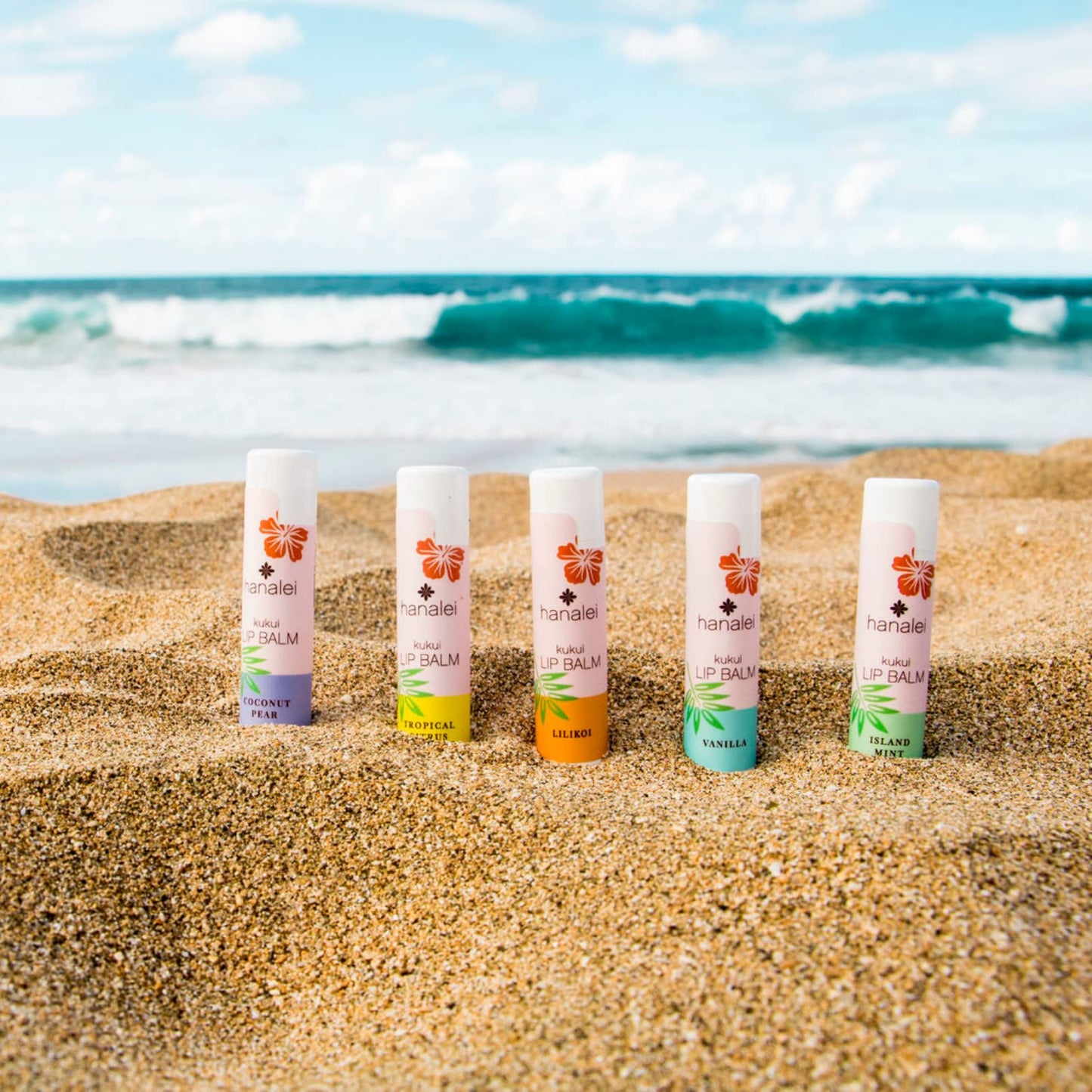 Hanalei Lip Balm & Moisturizer - Natural Kukui Oil & Beeswax for Hydrating, Soothing & Repairing Dry, Chapped Lips - Long-Lasting Care - Softens