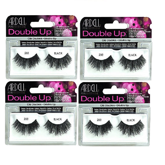 Ardell - Double Up #203 False Eyelashes, Black reusable (4-Pack)