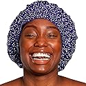 TIARA Reusable Waterproof Shower Cap for Women - Large Shower Cap for Long Thick Hair, Reversible Deep Conditioning Hair Cap, Soft Terry Lined