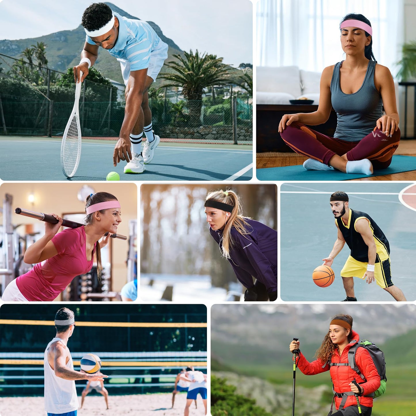 8 Pack Headbands for Women, Elastic Soft Hair Bands Non Slip Women's Fashion Headbands for Daily Workout Yoga Running (Multicolor) Beauty and Personal Care Tyfthui