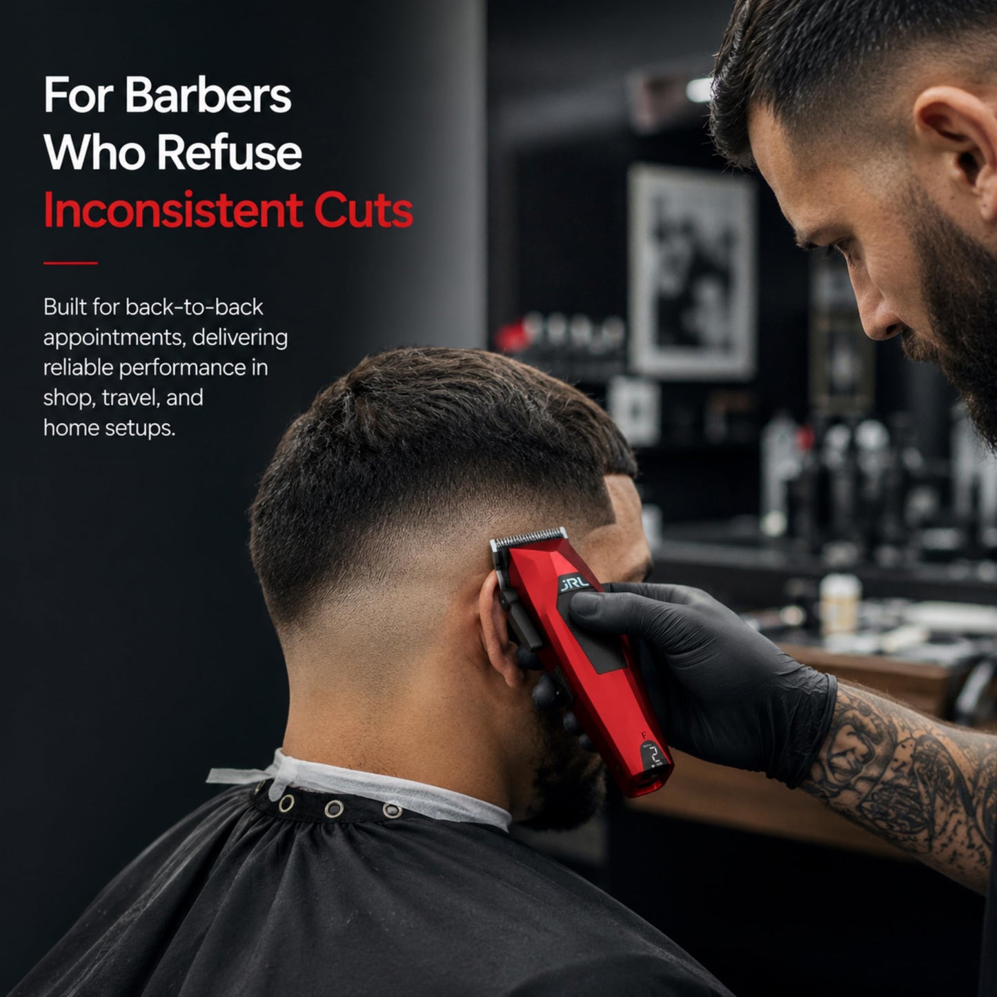 Amazon Series JRL 3000C Professional Mini Hair Clipper w/Taper Blade, 5-Level Locking System, 7800 RPM, Brushless Motor for Barbers and Stylists (Red) Beauty and Personal Care Amazon Series