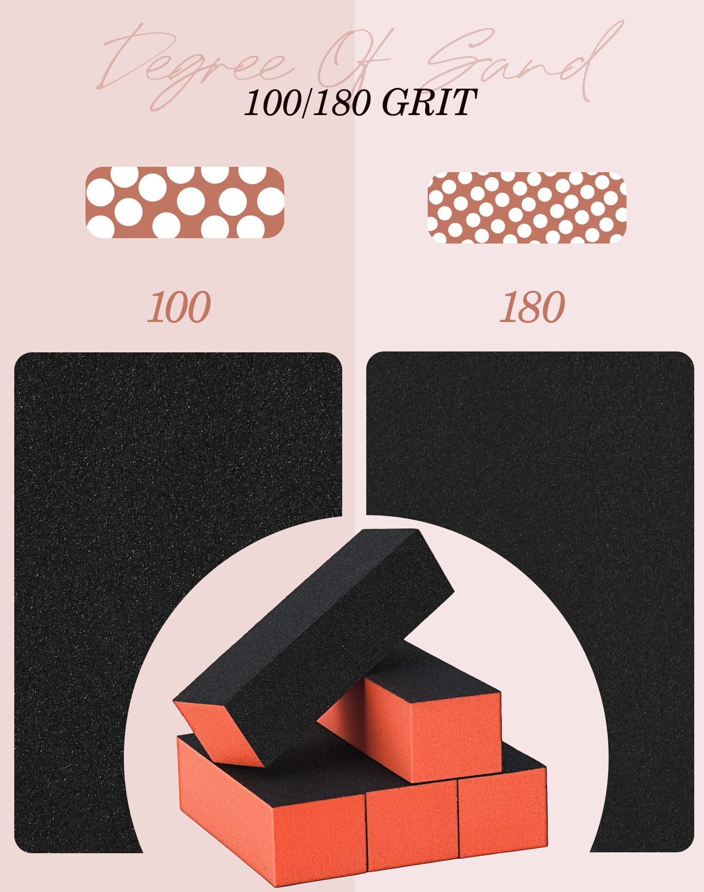 Maryton Nail Buffer Block, Medium/Fine Grit 100/180 Finishing Buffers for Acrylic Nails Gel Polish Nails, 3 Way Professional Pedicure Manicure Buffer Beauty and Personal Care MARYTON