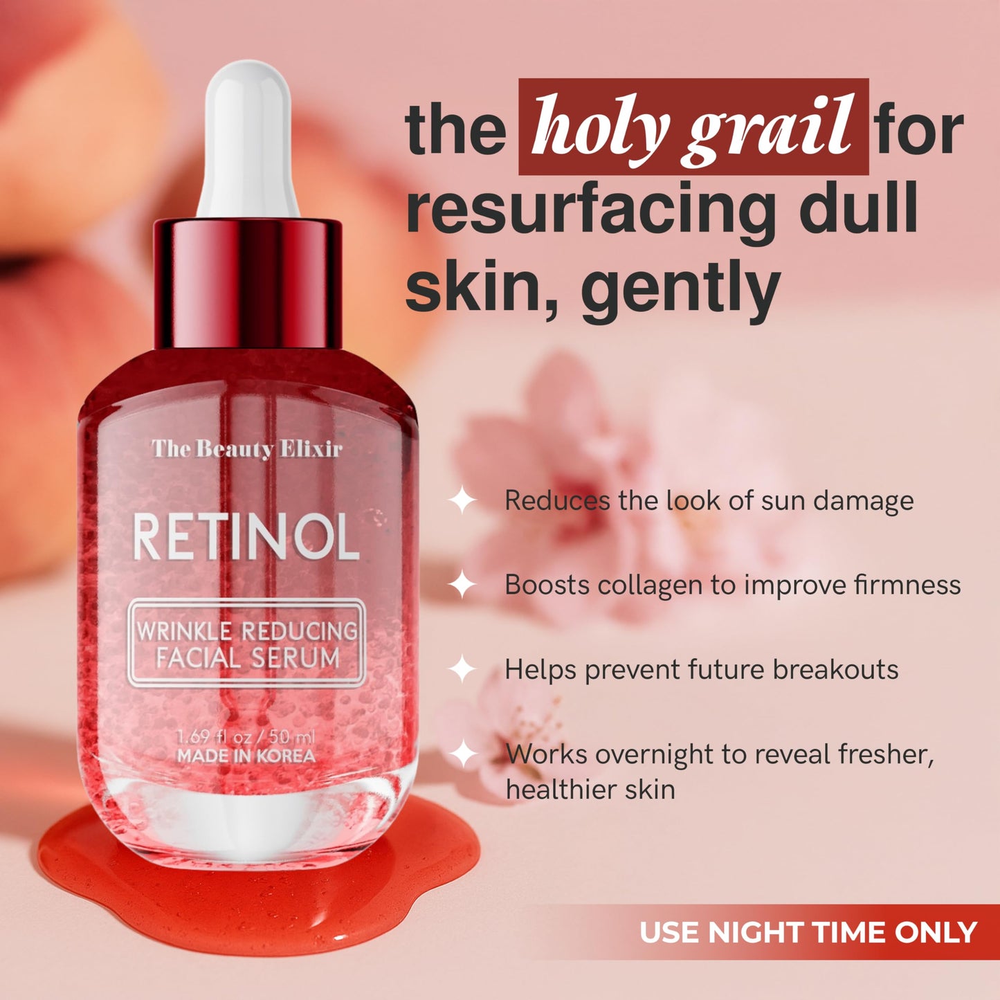 The Beauty Elixir Retinol Serum For Face - Dermatologist Tested, Anti-Aging, Fine Lines & Wrinkles & Post-Acne Marks Treatment - Clean Beauty