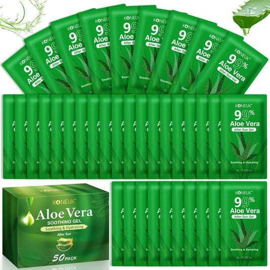 KONEUK 50 Pack Aloe Vera Gel for Face, Hair, Body, Skin, Hydrating & Moisturizing, 99% Pure Aloe Vera Gel for All Skin Types, Bulk Aloe Gel Travel Beauty and Personal Care KONEUK Default Title