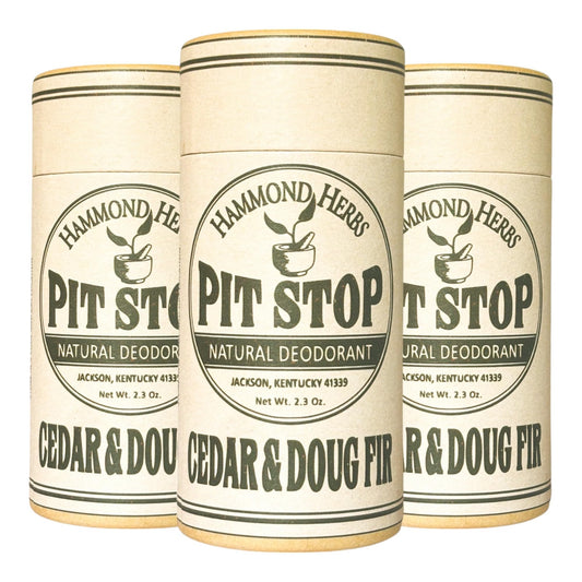 Hammond Herbs - PIT STOP Deodorant - Aluminum-Free, Plastic-Free, All-Natural Odor Control, 3 Pack (Cedar & Doug Fir) Beauty and Personal Care Hammond Herbs