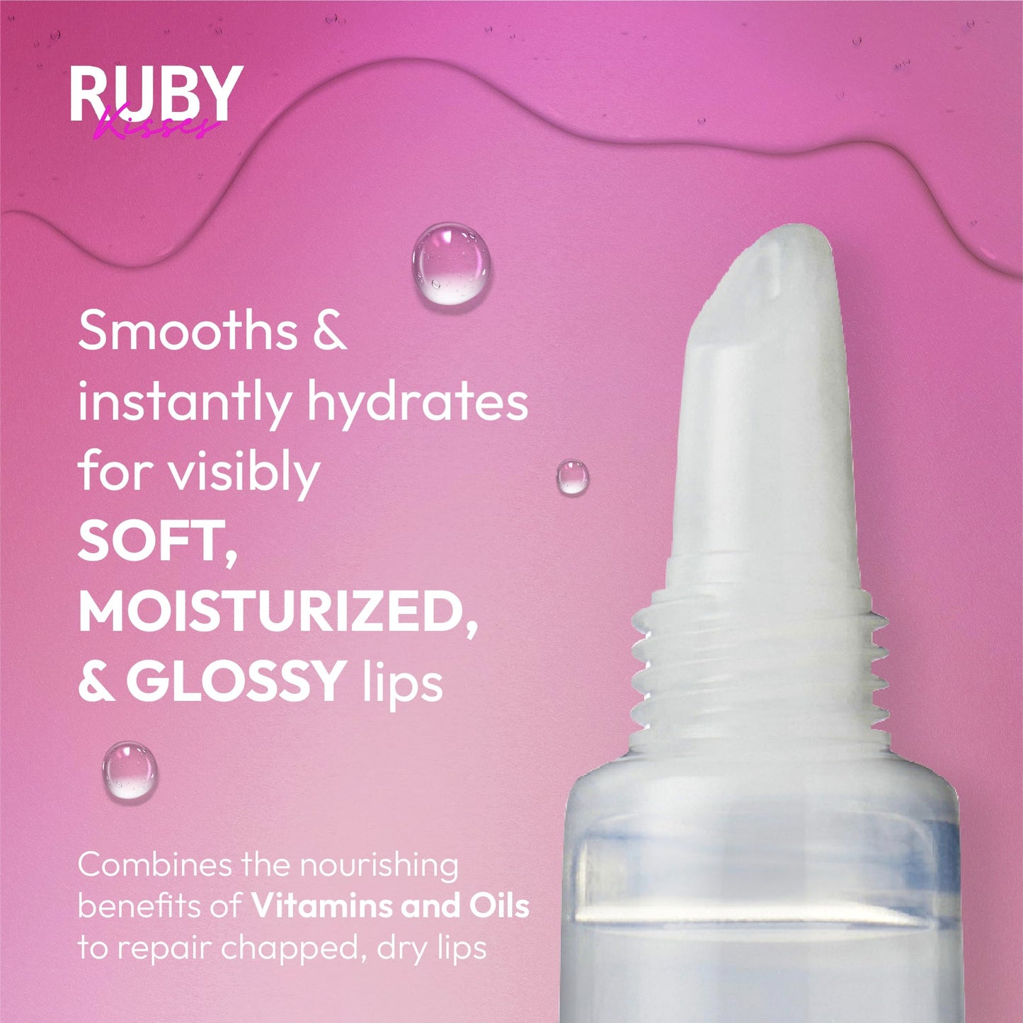 Ruby Kisses Hydrating Clear Lip Oil Treatment Gloss (1 Pack), Hydrates & Heals with Vitamin E & Jojoba, Lightweight Non-Greasy Formula with Almond