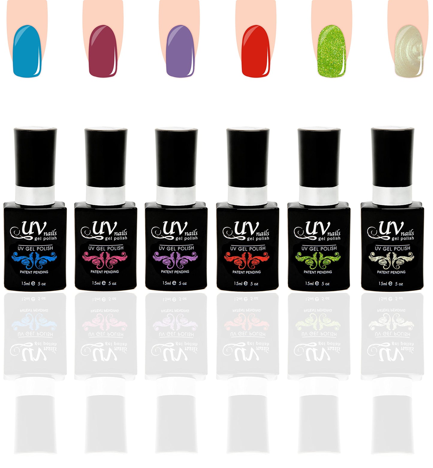 UV-NAILS Gel nail polish cure with UV or LED nail lamp gel polish for nails Set of 6 (TEL AVIV) Beauty & Personal Care UV-NAILS