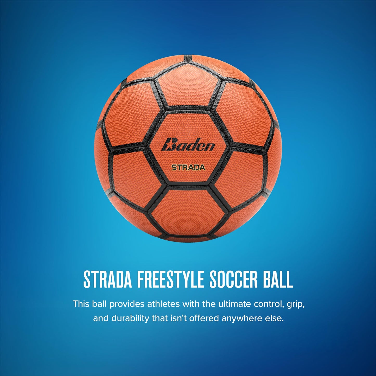 Baden Strada Freestyle Soccer Ball | Thermo Bonded for Superior Durability | Ideal for Training and Competitive Play | Size 5