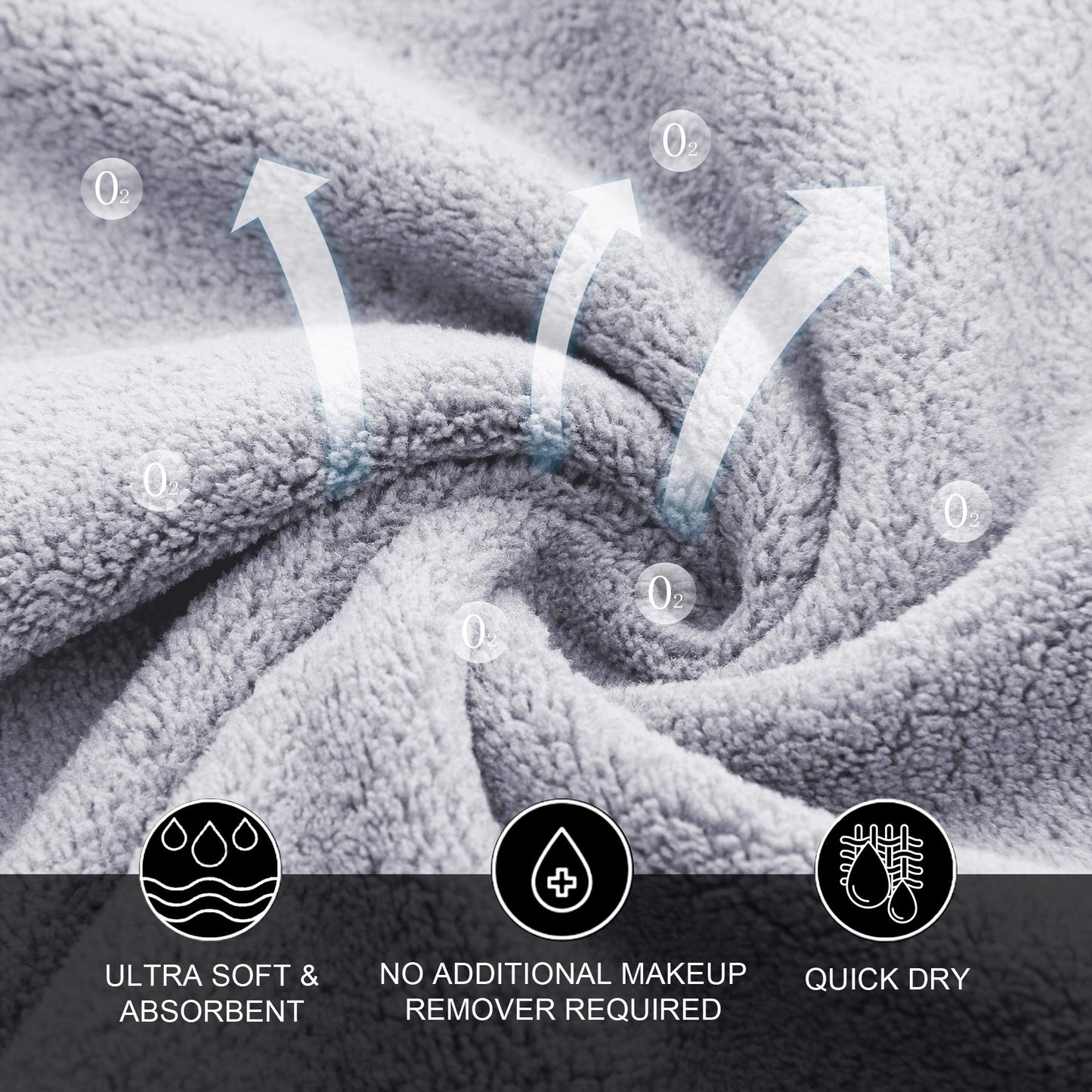 MOONQUEEN Microfiber Facial Cloths Fast Drying Washcloth 12 Pack - Premium Soft Makeup Remover Cloths - Highly Absorbent Beauty and Personal Care MOONQUEEN