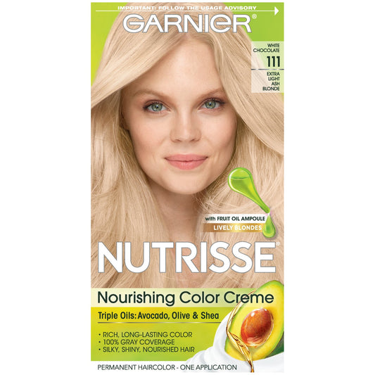 Garnier Nutrisse Nourishing Hair Color Creme, 111 Extra-Light Ash Blonde (White Chocolate) (Packaging May Vary) Beauty & Personal Care Garnier