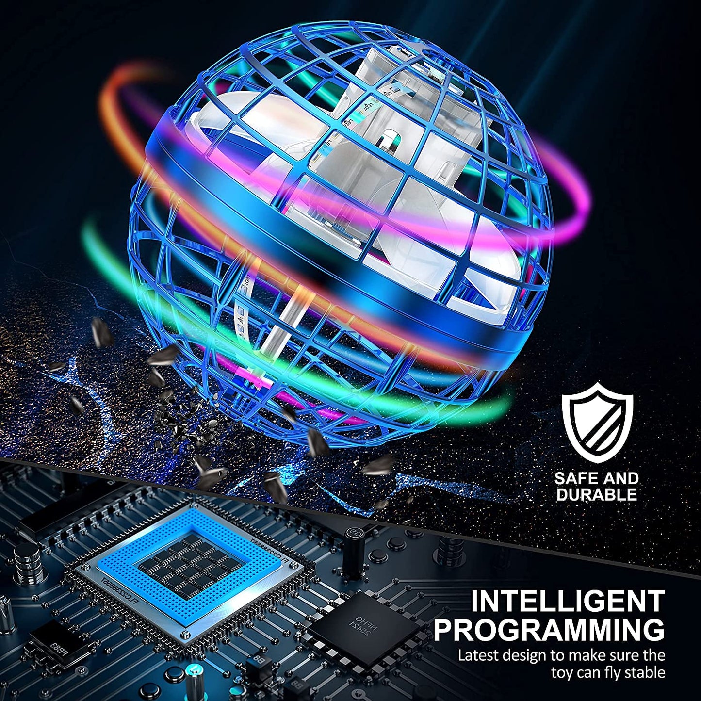 AMERFIST 2025 Flying Orb Ball Toy,Cosmic Globe Boomerang Hover Ball Galactic Fidget Spinner, Hand Drone Orbit, Cool Toys Gift for 6 7 8 9 10+ Year…