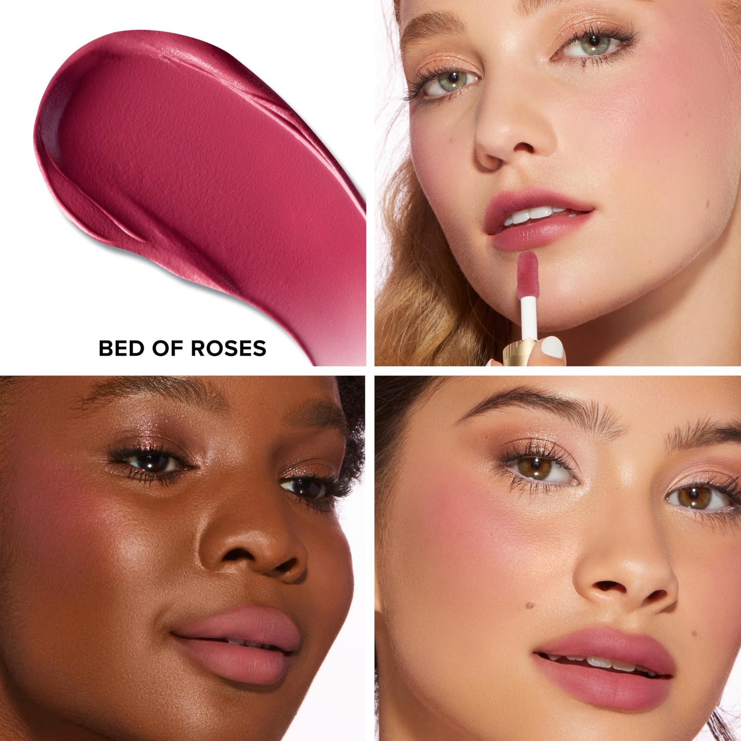 Too Faced Cloud Crush Whipped Lip & Cheek | Creamy Multi-Use Formula with Hyaluronic Oil for a Soft-Focus Longwear Flush, 0.15 Fl Oz, Bed of Roses
