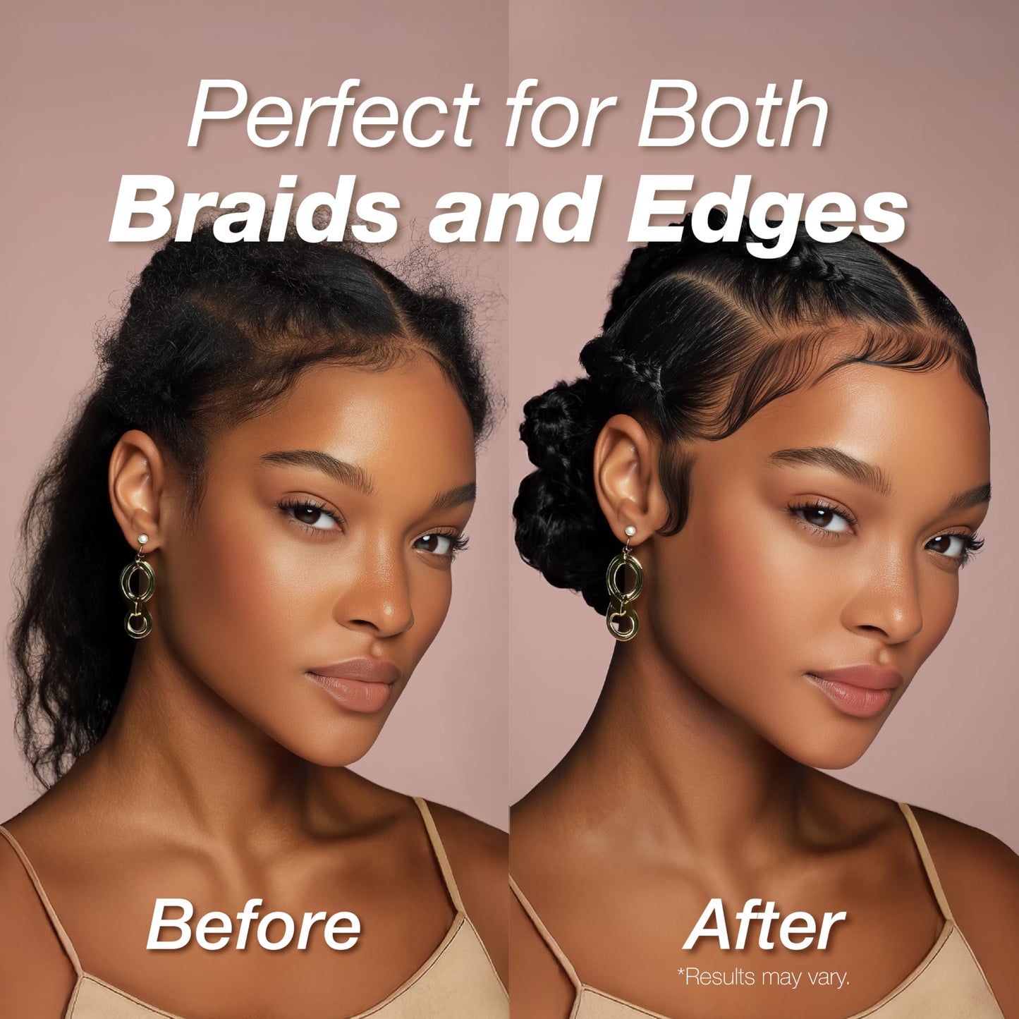 Lux Collection Edge Control Gel for 4C Hair - 48 Hour Maximum Hold Edge Control, Edge Lux with Castor Oil, Keratin & Biotin, Non-Flaking Styling Gel