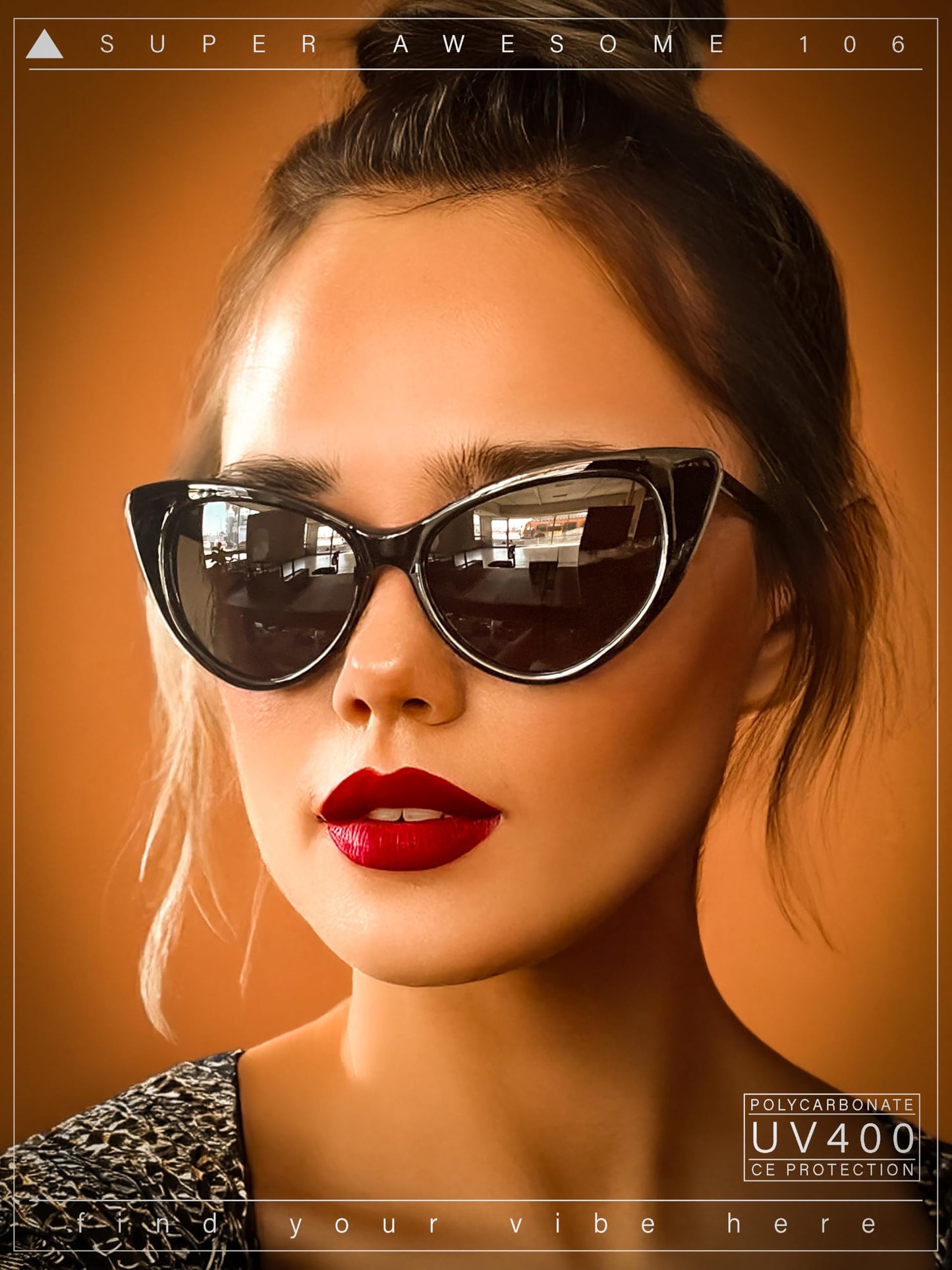 SA106 Womens Classic Gothic Mod Cat Eye Sunglasses Red - Smoke