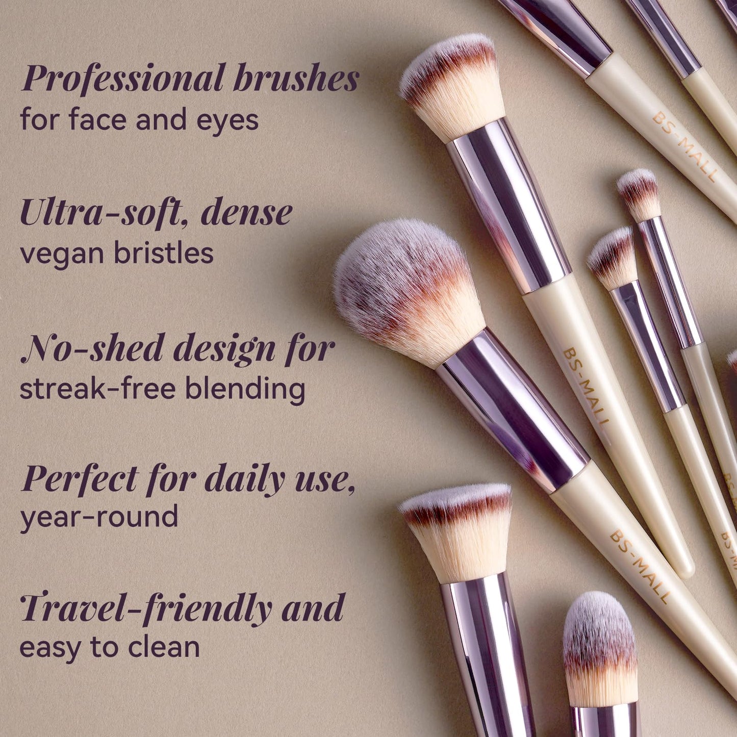 BS-MALL Makeup Brush Set 18 Pcs Premium Synthetic Foundation Powder Concealers Eye shadows Blush Makeup Brushes with black case (E-Green) Beauty and Personal Care BS-MALL