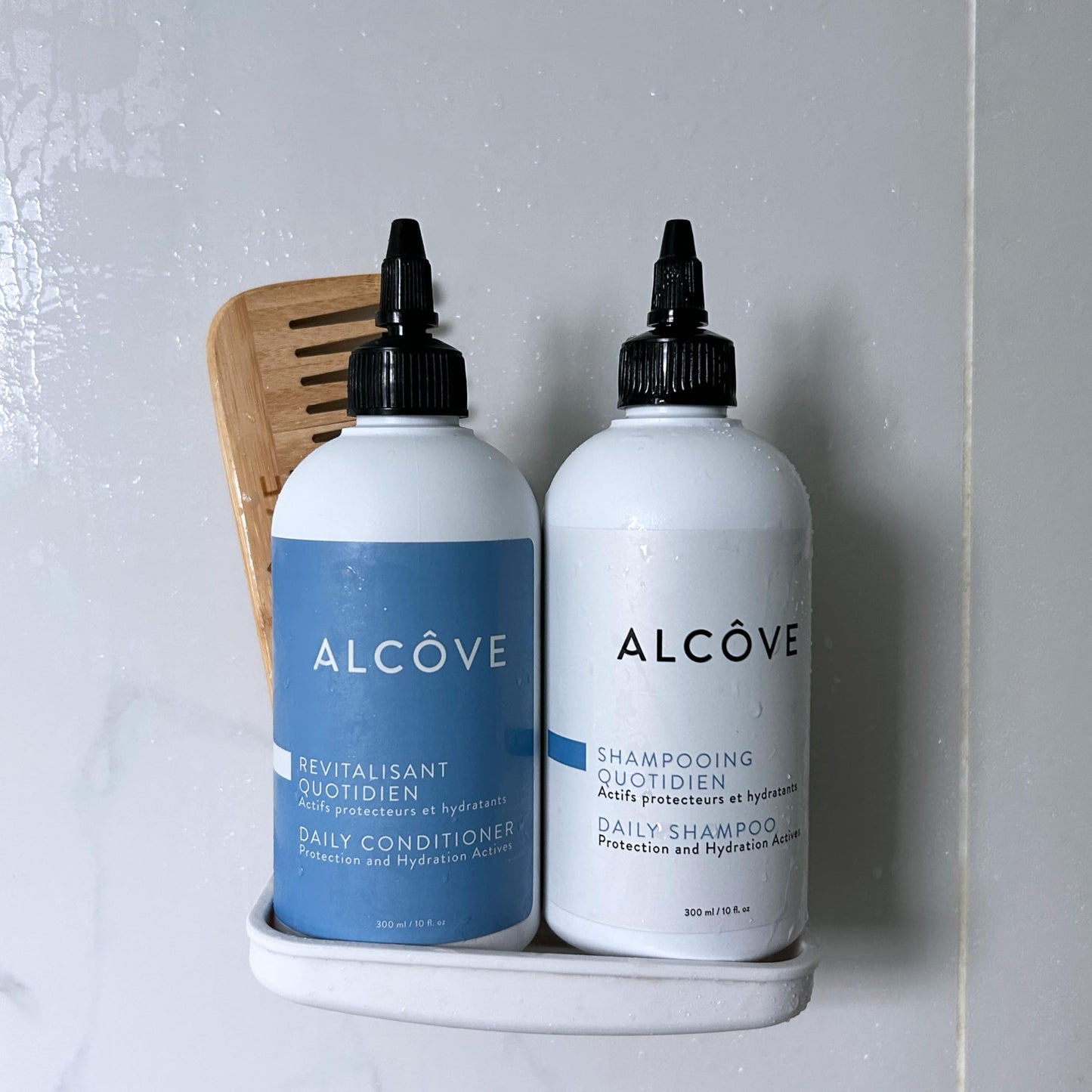 Alcôve - Daily Shampoo & Conditioner Duo - All Hair Types - Sulfate-Free - Lightweight Care - Evening Primrose Oil - Mango Extract - Argan Oil