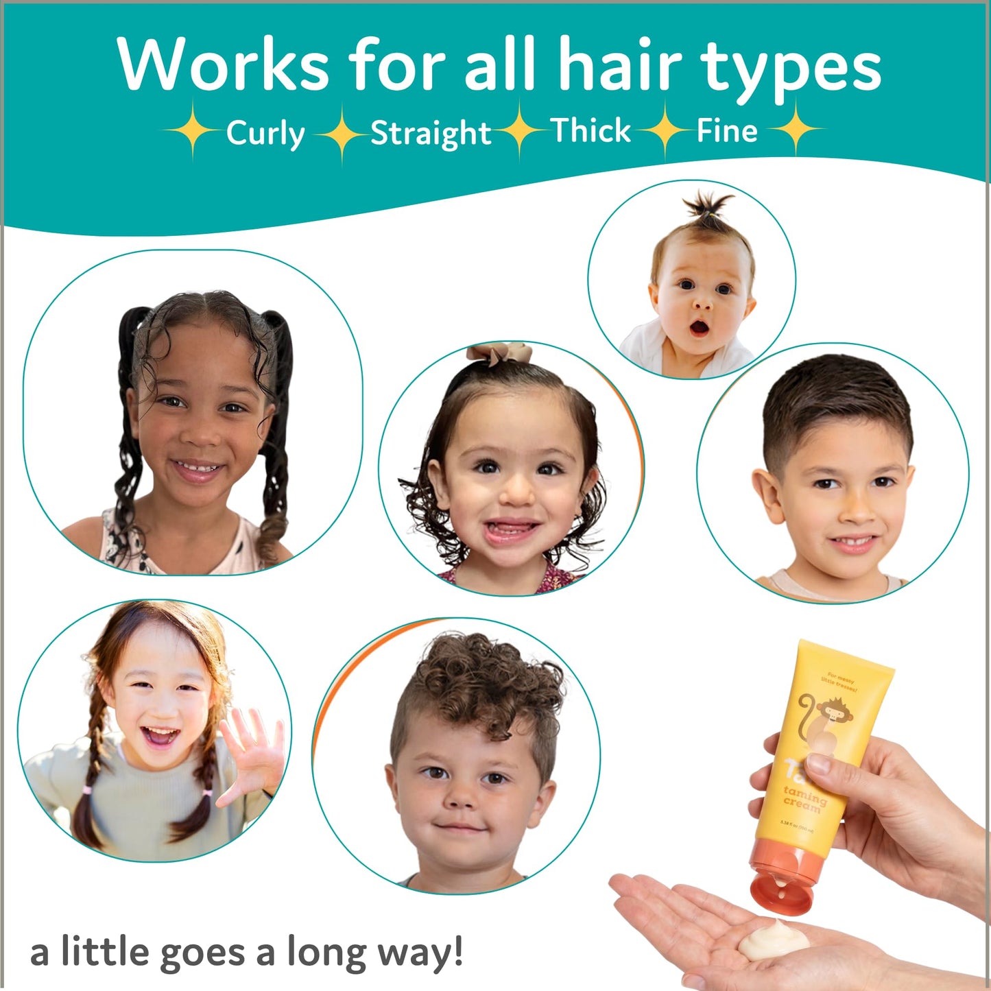 T is for Tame - Hair Taming Cream for Kids - All-Natural for Frizz & Flyways, Coconut Oil Leave in Cream - Safe for Babies & Toddlers - Not Sticky Beauty and Personal Care T is for Tame