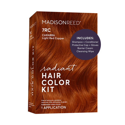 Madison Reed Radiant Hair Color Kit - 7RC Light Ginger Red with Copper Tones (Carrara Crimson), Vivid Permanent Hair Dye for Bold Color & Maximum