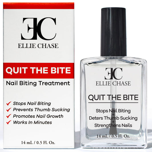 Ellie Chase Stop Nail Biting Deterrent Treatment Polish Extra Bitter Taste 0.5 Oz | Stop Putting Fingers In Your Mouth | Safe For Adults & Kids |