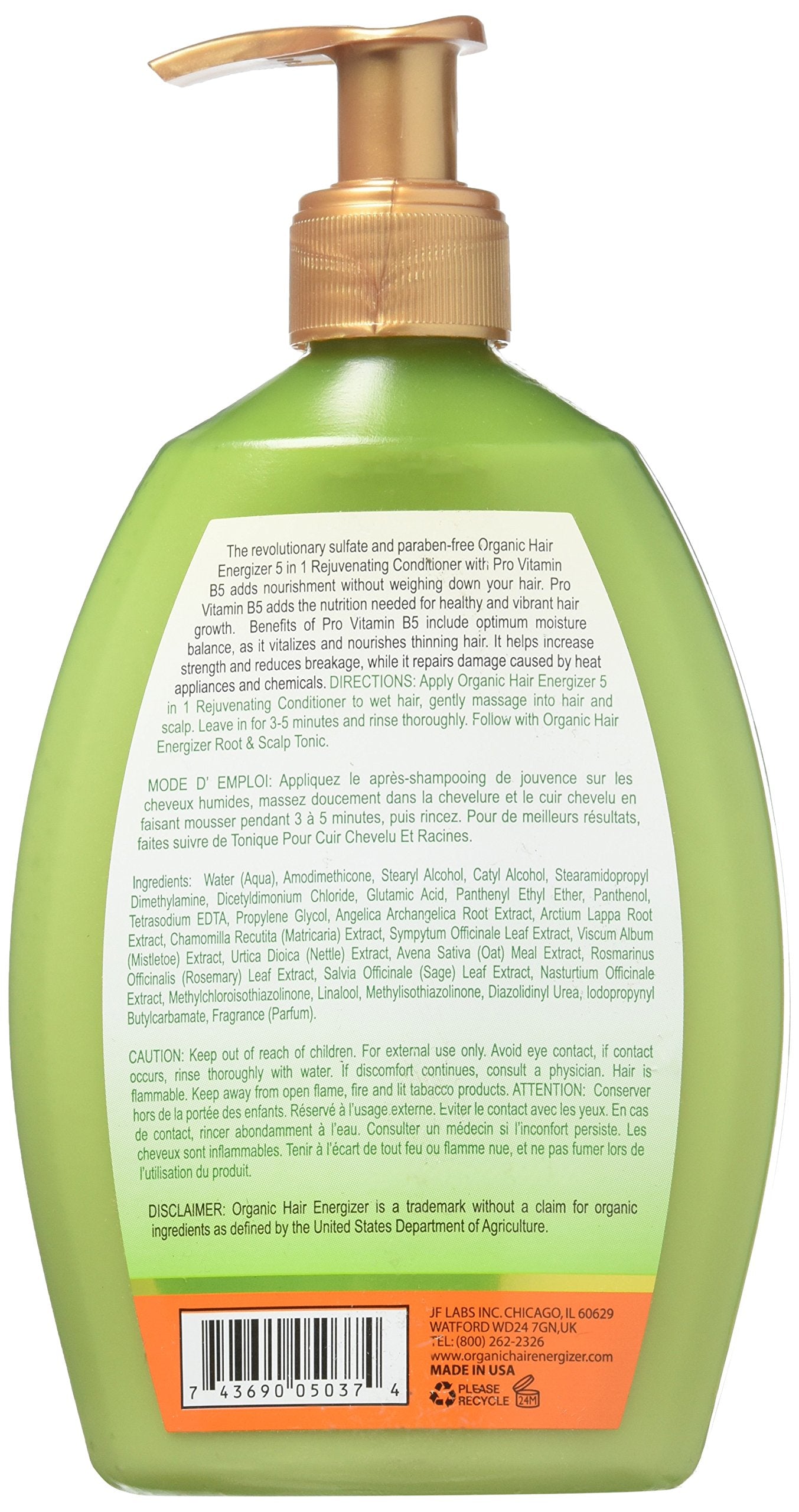 Organic Hair Energizer 5 In 1 Rejuvenating Conditioner 13oz, 13 Oz