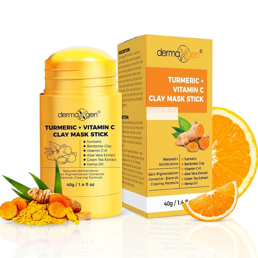 DERMAXGEN Organic Vitamin C Clay Mask Stick - Detox Clay Face Mask Stick for Acne Scars & Pore Cleansing - Clean Pores and Remove Blackheads - Improve
