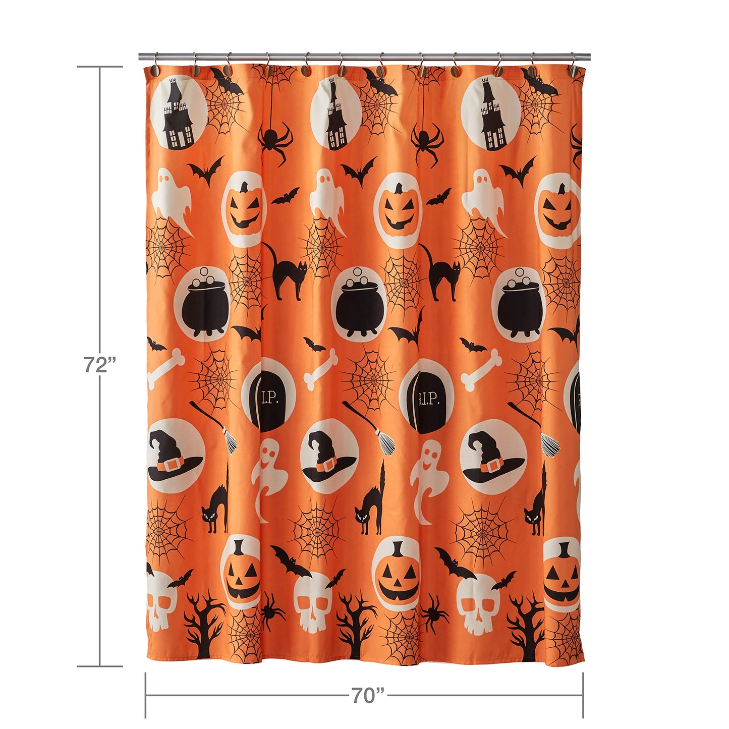 SKL Home by Saturday Knight Ltd. Spooky Good Time Shower Curtain, Multi 70.00" x 72.00"