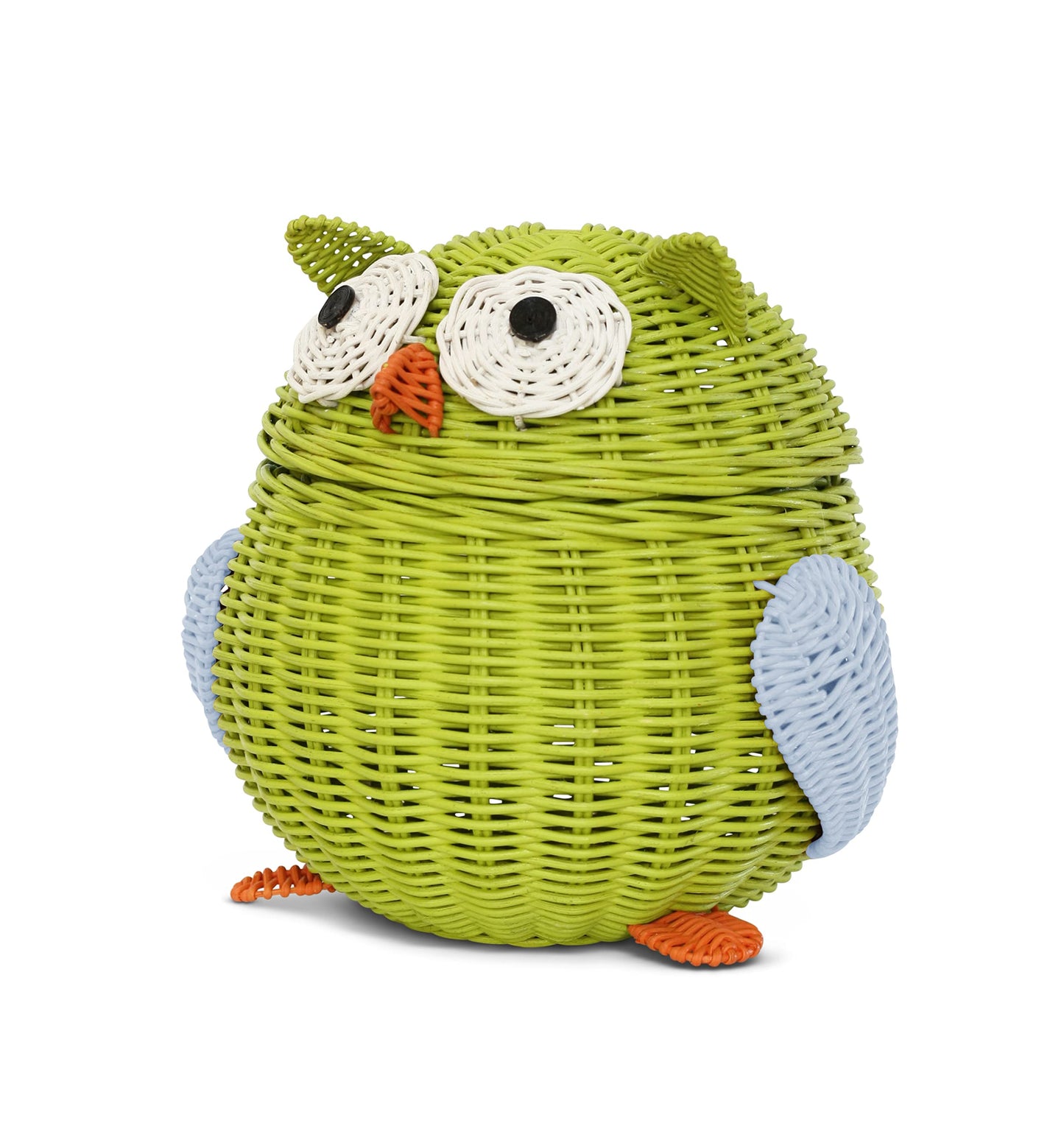 G6 COLLECTION Owl Rattan Storage Basket With Lid Decorative Bin Home Decor Hand Woven Shelf Organizer Cute Handmade Handcrafted Nursery Gift Animal…