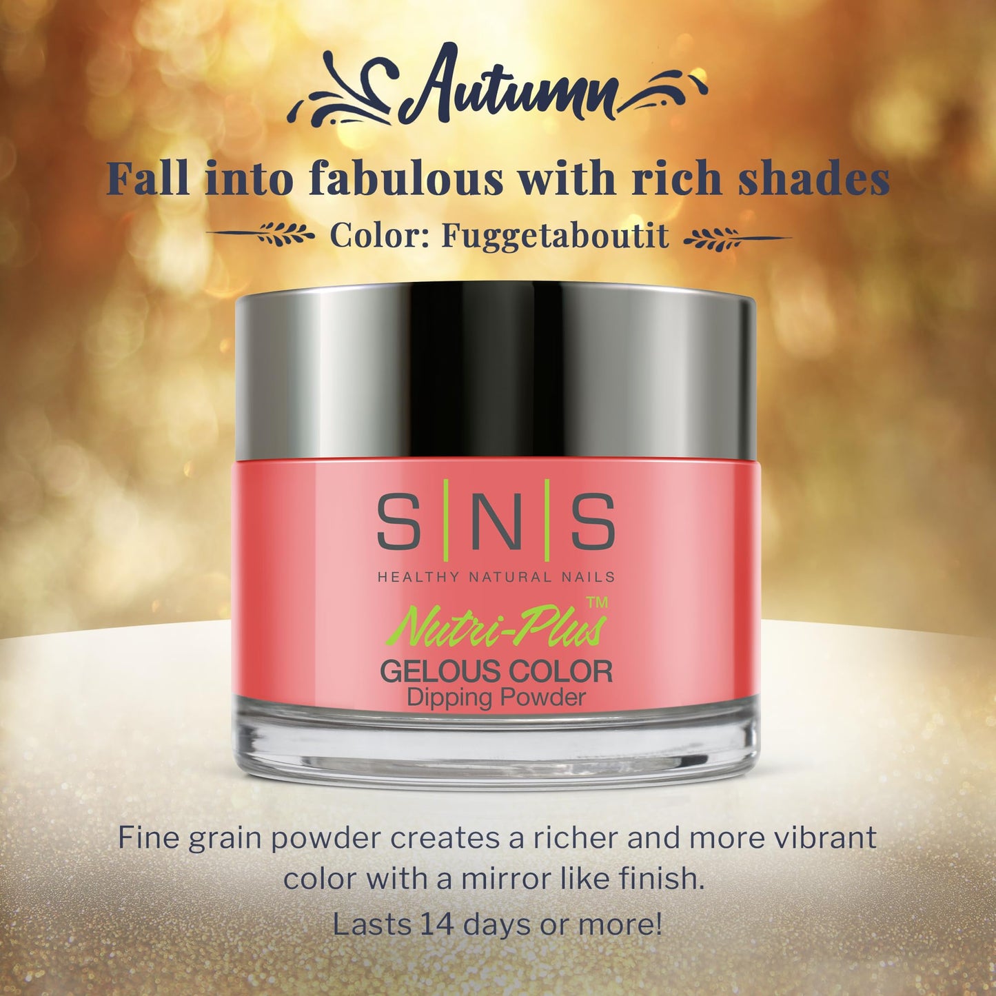 SNS Nail Dip Powder, Gelous Color Dipping Powder - Fuggetaboutit (Pink/Orange) - Long-Lasting Acrylic Nail Color Lasts 14 Days - Low Odor & No UV Lamp Beauty & Personal Care SNS HEALTHY NATURAL NAILS