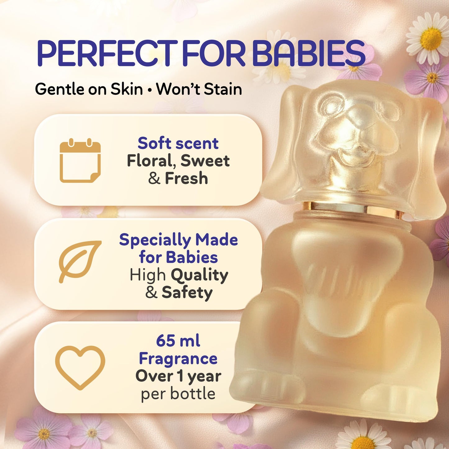 Zermat Boby | Baby Cologne Unisex Perfume |Paraben-Free, Hypoallergenic & Gentle Formula | Long-Lasting Powdery, Clean, Floral Perfume Violet & White