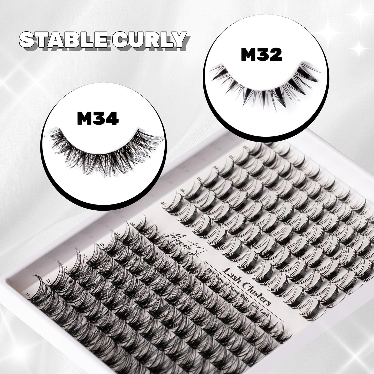 Lash Clusters 154pcs Manga Lash Extension Kit Curly 10-18mm Cluster Eyelash Extensions Natural Lash with Bond and Seal-M32+M34?Spiky+Natural? Beauty and Personal Care Magnetic SL