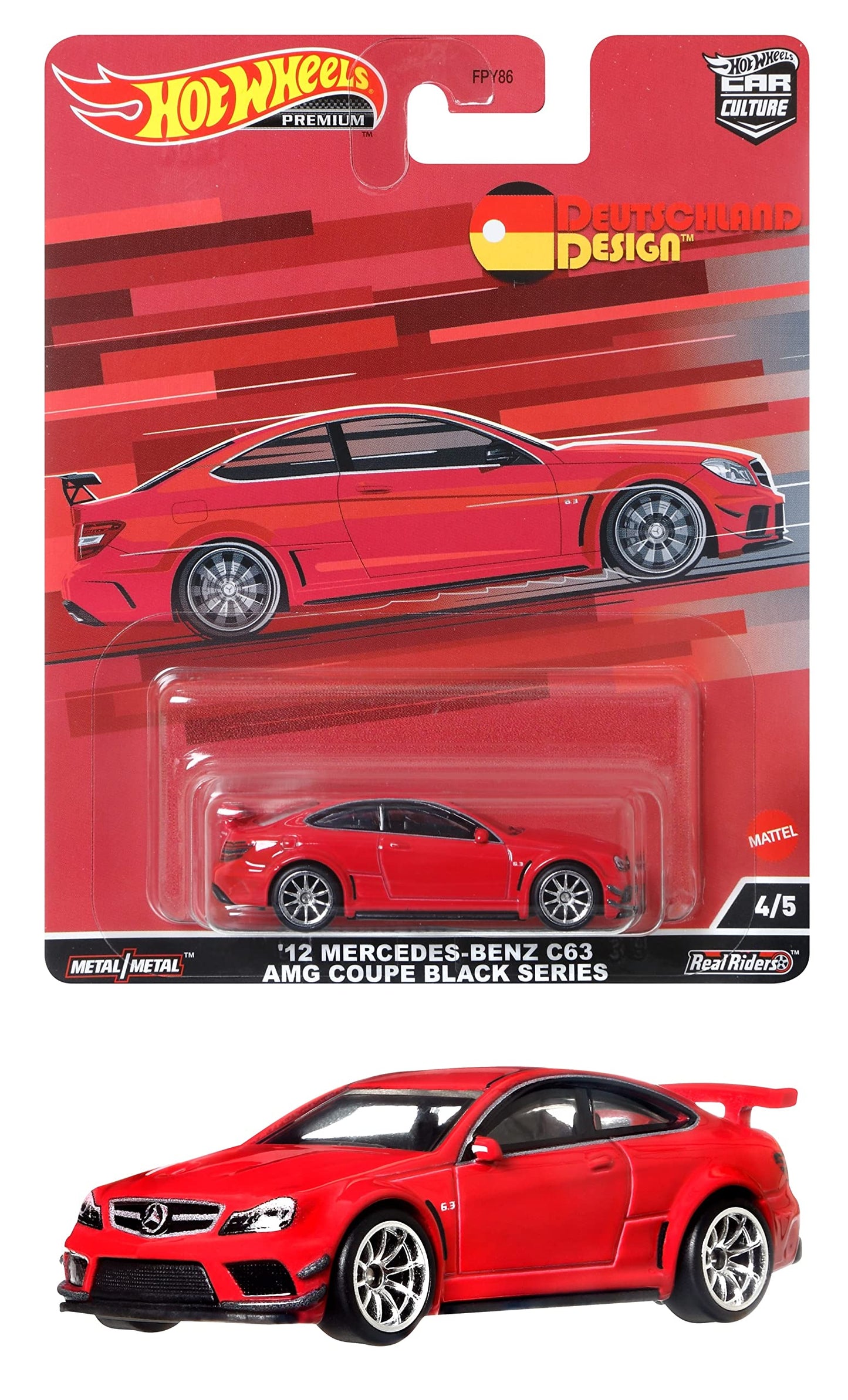 Hot Wheels Car Culture Circuit Legend Mercedes-Benz C63 AMG Coupe Black Series, Premium 1:64 Scale Die-Cast Vehicle