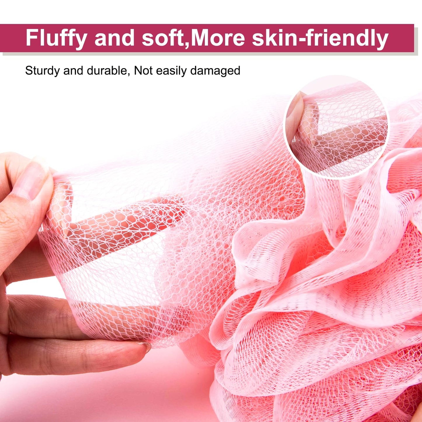 MTDLYICE Loofah for Women 75g 4 Pack, Bath Sponge Soft Mesh Shower Puff Loofah Sponge, Exfoliating Body Scrubber, lufas for Women, Shower Accessories
