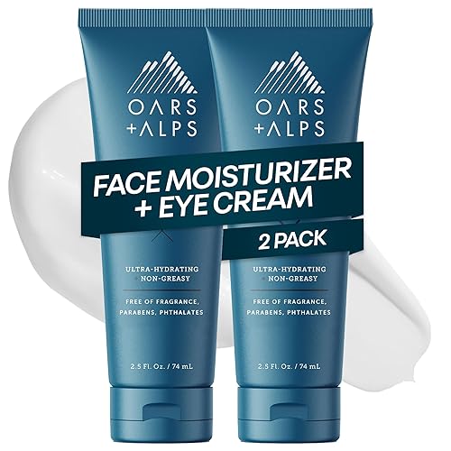 Oars + Alps Face Moisturizer and Eye Cream, Face Lotion with Aloe Leaf Juice and Vitamin E, Long Lasting, Hydrating Cream, TSA Friendly, 2.5 Fl Oz, 2