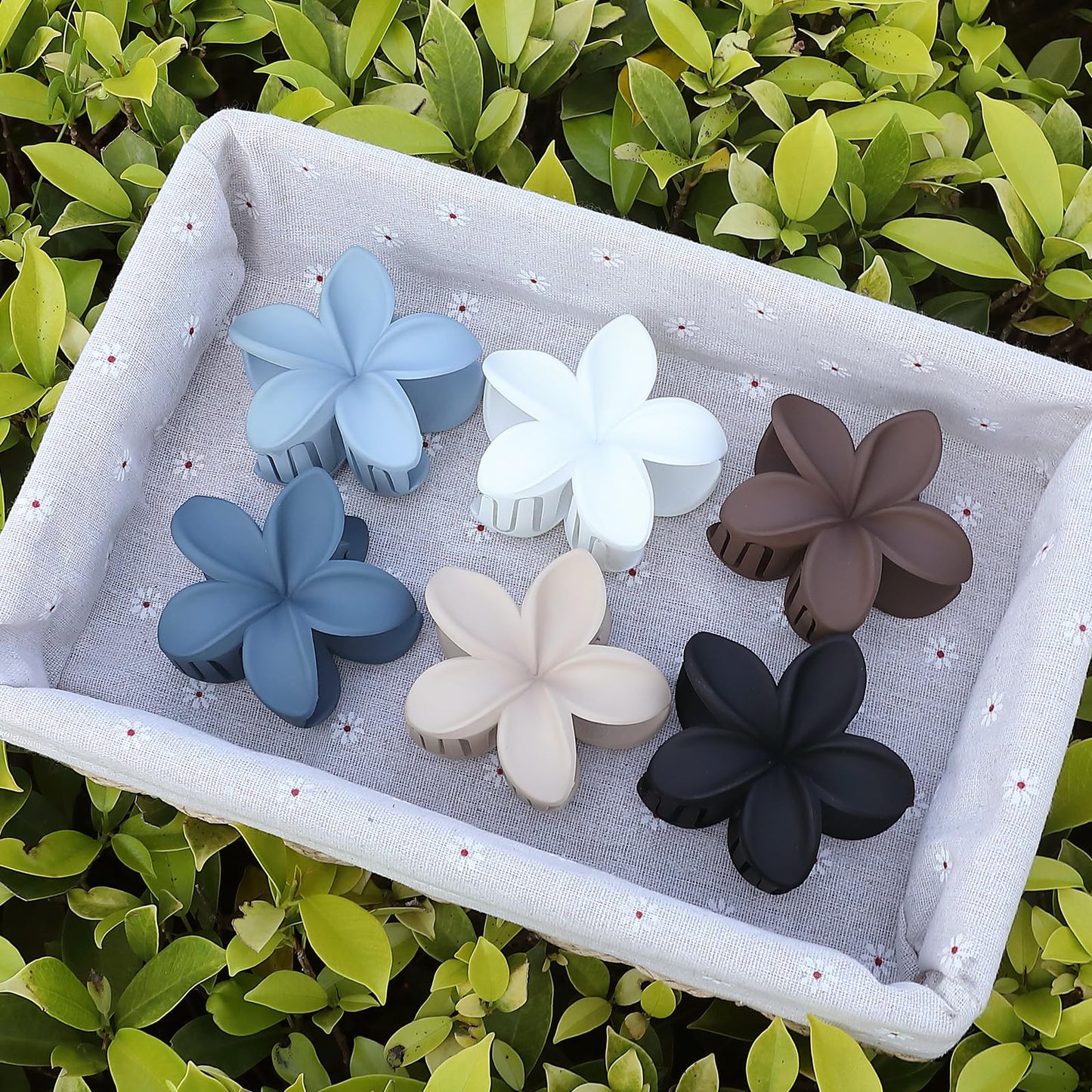 Sisiaipu Hair Clip, 6 Pcs Large Plumeria Flower Claw Clips for Thick Medium Hair - Blue Brown Beach Hair Accessories for Women and Girls Beauty and Personal Care Sisiaipu