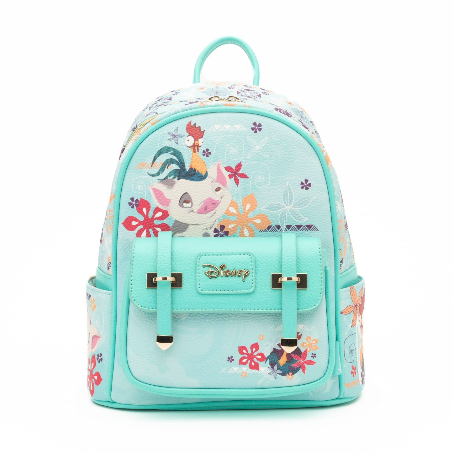 Wondapop - Moana Featuring Pua and Hei Hei 11"" Vegan Leather Fashion Mini Backpack, Blue